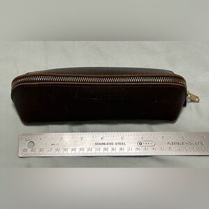 Portland Leather Goods Sidekick pouch in “Grizzly” dark brown smooth leather